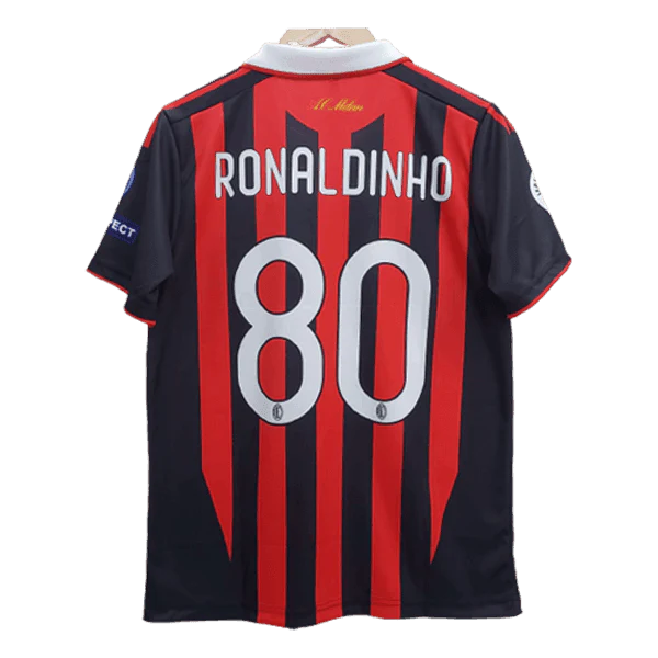 Ac Milan Ronaldinho Embroidery Retrô Jersey - Collection